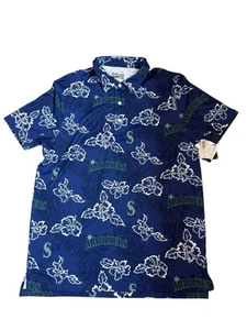 NUEVO CON ETIQUETAS Camisa Polo Reyn Spooner Seattle Mariners MLB Floral Hawaiana Para Hombre - Imagen 1 de 4