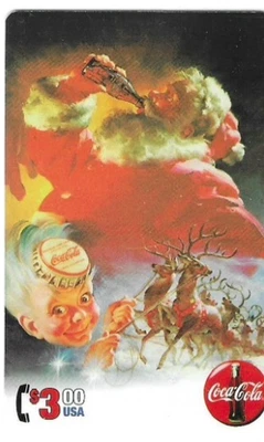 Santa Claus Coca-Cola Sprint $3 Phone Unscratched THE CARD IS EXPIRED - Image 1 of 2