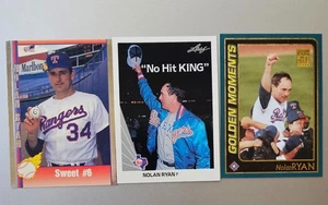 Nolan Ryan 3 Card Lot 1990 Leaf #265 / 1991 Pacific #6 No-Hitter / 2001 Topps - Bild 1 von 3