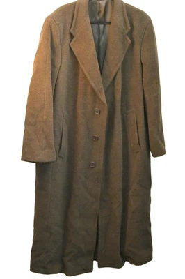 Vintage Giorgio Armani Men’s Pure Virgin Wool Overcoat 40R Brown Long Topcoat - Image 1 of 4
