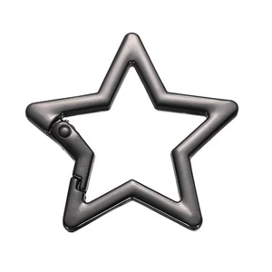 Llavero con clip de resorte en forma de estrella de 42 mm negro - Imagen 1 de 6
