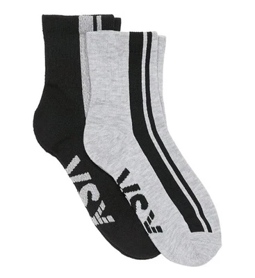 1 VICTORIA'S SECRET 2-PACK QUARTER SOCK BLACK/GRAY - Image 1 of 4