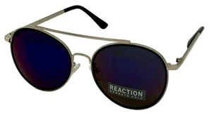 Kenneth Cole Reaction Mens Sunglass Round Silver Metal Blue Flash KC1313 10X - Picture 1 of 13