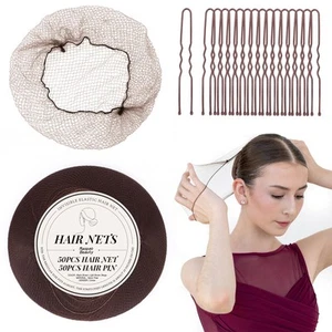 100Pcs Hair Nets for Buns – Invisible Mesh Ballet Hair Nets & Bun Pins for Da... - Picture 1 of 9
