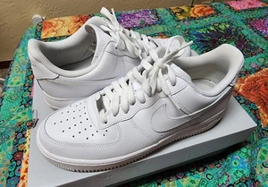 Women's White Nike Sneakers Shoes Air Force 1 Size 10 AF1 - Picture 1 of 7