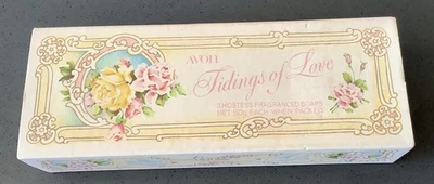Avon Tidings Of Love Soap Set x 3 Fragranced Hostess Soaps Original Box Vintage - image 1 of 4