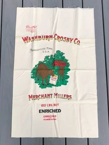 Washburn Crosby Co. Merchant Millers Minneapolis Minn, Schwartz Bag Sack 100 lbs - Picture 1 of 7