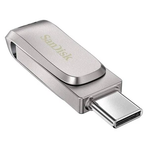 SanDisk Ultra Dual Drive Luxe USB A USB C Stainless Steel Flash Drive 64GB - Afbeelding 1 van 5