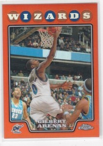 2008-09 Topps Chrome #10 Gilbert Arenas Orange Refractor 26/499 Wizards