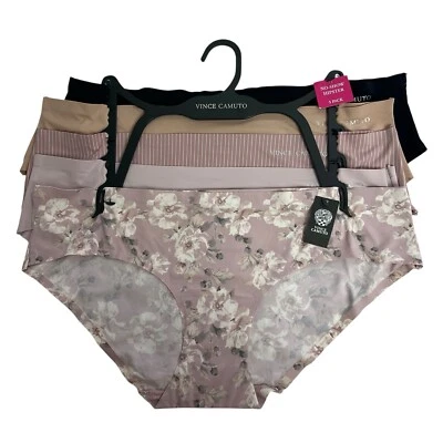 Vince Camuto Women’s Panties Sz Large Pkg/5 No Show Hipsters Multi Colors - Image 1 of 4