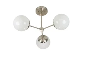 3 Light Globe Mid Century Brass Sputnik chandelier light Fixture - Picture 1 of 3