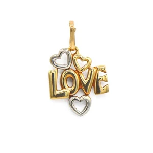 14k Two Tone Love Charm - Picture 1 of 3