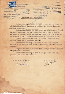 Romania, 1939, Real Estate Rental Contract, Bucuresti - Revenue / Fiscal Stamp - Picture 1 of 1