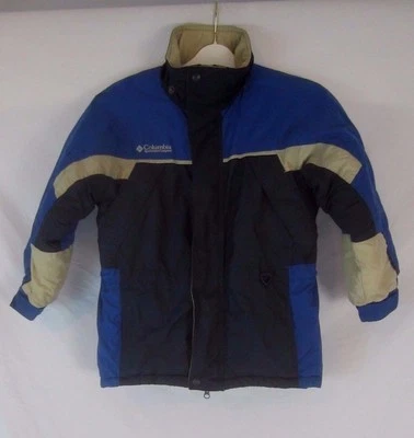 Columbia Fire Ridge Nylon Blue Zip Snap Front Coat Jacket  - Youth 8 - H405 - Image 1 of 4