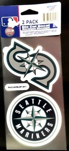 Seattle Mariners 2 pack of Logo Truck Car Auto Window Die Cut Decal New MLB - Picture 1 of 1