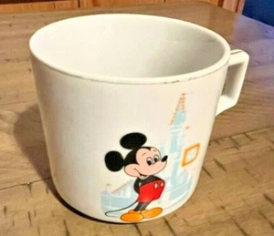 Taza de té de café de cerámica vintage Walt Disney World WDW borde dorado blanco Japón - Imagen 1 de 7