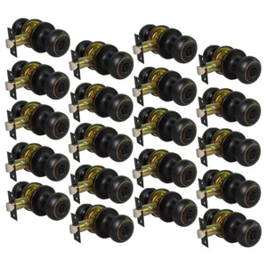 20x New Door Knobs Privacy Locks Interior Bathroom Bedroom Oiled Rubbed Bronze - Picture 1 of 12