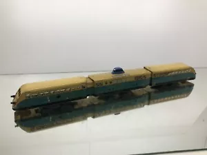 HORNBY MECCANO AUTORAIL PLM BUGATTI TRAIN TIN TOY -BLUE O L58.0cm rare- GOOD - Foto 1 di 13