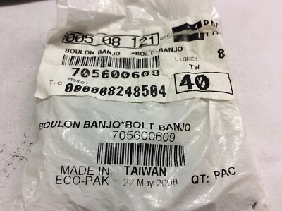 Can Am Banjo Bolt 705600609 New OEM Brake Caliper Line 2008 Outlander - Image 1 of 4