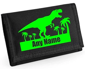 Dinosaur Design Personalised Boys Kids Ripper Wallet With Coin Holder, Christmas - Picture 1 of 10