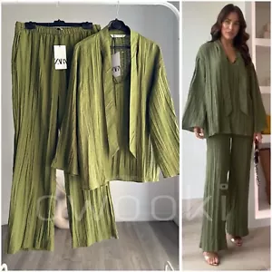 Zara Leinenmischung Koordinatenset Neu ZW Kollektion grün Neu mit Etikett - Bild 1 von 2