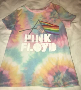 Justice Girls T Shirt PINK FLOYD Tie Dye Pink Purple Green Blue Size 10 - Picture 1 of 6