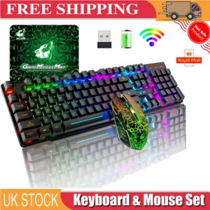 4000mAh Inalámbrico PC Juegos Teclado Mouse LED Retroiluminado para Computadora Mac PS4 Xbox - Imagen 1 de 21