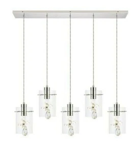 Linear Kitchen Island Dining Room Pendant Crystal Chandelier Light Fixture 36 in - Picture 1 of 9
