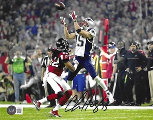Chris Hogan Patriotas de Nueva Inglaterra Autografiado Firmado a Mano Foto 8x10/Beckett Holo - Imagen 1 de 1