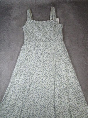 Vestido Abercrombie & Fitch Mujer Mediano Pequeño Azul Marfil Floral Algodón Blusa Foto 1 de 4