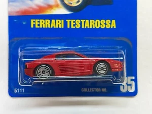 1992 HOT WHEELS BLUE CARD FERRARI TESTAROSSA COLLECTOR NO. 35 - Picture 1 of 6