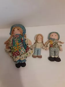 Vintage 1970 Holly Hobbie 9" Orginal Lumpenpuppe mit 2 Mini Lumpenpuppen - Bild 1 von 9