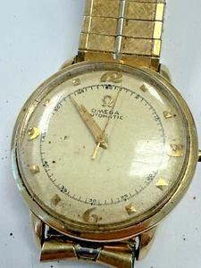 Reloj Omega 17J Vintage Bumper Automático Lleno de Oro 14k Para Hombre Para Piezas/Reparación - Imagen 1 de 6