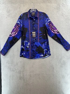 Barabas Men’s Luxury Wild Cat Design L/S Button Up Shirt Size Small NWT - Image 1 of 4