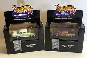 2 Hot Wheels Black Box Series 1955 Chevy Bel Air w Real Riders Purple White 1:64 - Picture 1 of 15