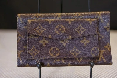 RARA Auténtica Cartera Plegable Larga Cuero Monograma LOUIS VUITTON LV De Colección Foto 1 de 4