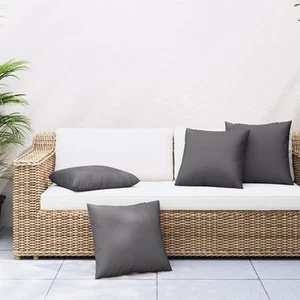 Throw Pillow Set of 4 Anthracite Fabric (100% polyester) - Picture 1 of 8