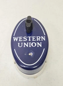 Early 1900's Western Union Telegraph Call Box - Colbalt Blue Porcelain - Nice - Picture 1 of 7