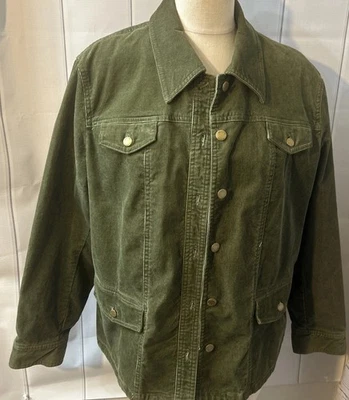 Jones New York Signature Blazer Womens 2X Green Corduroy Button Jacket Pockets - Image 1 of 4