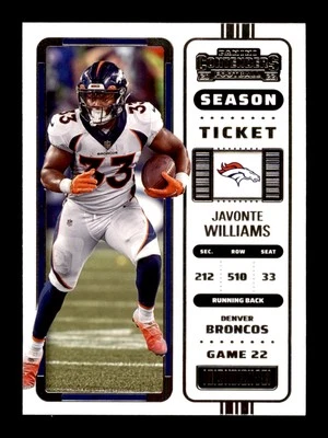 2022 Panini Contenders #31 Javonte Williams Denver Broncos - Image 1 of 2