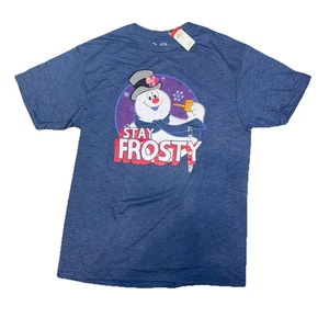 NWT Stay Frosty Frosty The Snowman Licensed T-shirt - Large - Blue NWT - Picture 1 of 5