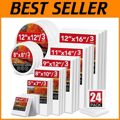 Painting Canvas Variety Pack - 24 Boards, 8 Sizes, 3 of Each - Image 1 of 4