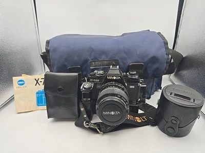 Minolta X-700 Camera w 35-70mm 3.5 & 50mm f1.7 Lens, Motor Drive & More Untested - Image 1 of 4