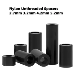 Schwarz PA66 Nylon Abstandshalter ohne Gewinde Kunststoff Abstandsscheibe 2,7/3,2/4,2 mm/5,2 mm - Bild 1 von 7
