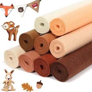 Brown Stiff Felt Sheets 9 Pcs 8x35 Large Nonwoven DIY Craft Patchwork - Picture 1 of 6