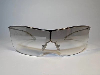 Calvin Klein 295S 530 NOS Sunglasses Made in Italy Y2K Shield 72-20 Silver - Image 1 of 4