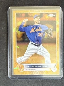 Topps 2022 actualización cromada edición Sapphire #US1 Max Scherzer Gold #/50 - Imagen 1 de 2