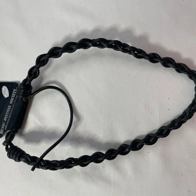 Collar Gargantilla Cuero Negro Trenzado Punk Gótico Grunge De Colección Foto 1 de 3
