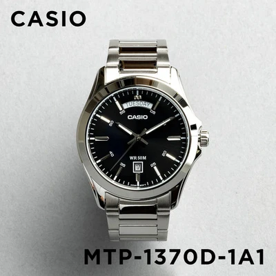 CASIO Classic Standard MTP-1370D-1A1 Quartz Men's Watch Black Dial New - Image 1 of 4