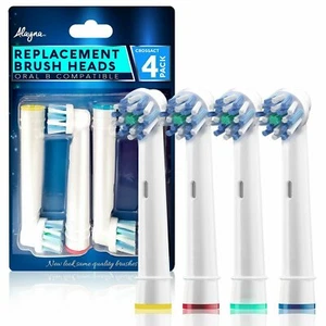 Alayna Replacement Toothbrush Heads Compatible with Oral B Crossaction (4 Pack) - Picture 1 of 8